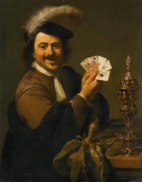 Card Player Showing His Hand Artwork by Theodoor Rombouts