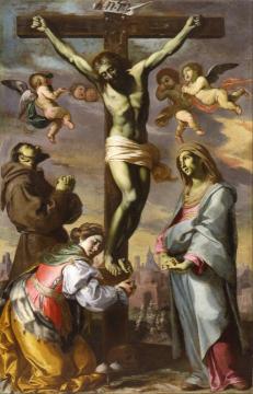Crucifix With The Virgin And Saints Francis And Agatha Artwork by Bernardino Mei