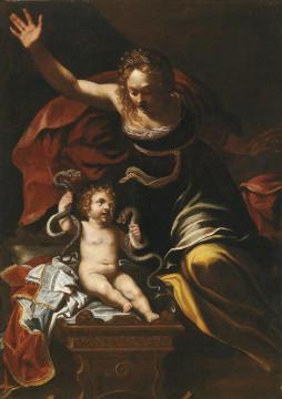 Scena dell'infanzia di Ercole Artwork by Bernardino Mei