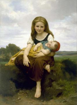 The Elder Sister Artwork by William Adolphe Bouguereau