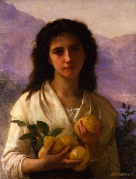 Girl Holding Lemons Artwork by William Adolphe Bouguereau