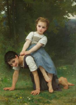 La Bourrique (The Horseback Ride) Artwork by William Adolphe Bouguereau