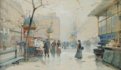 Boulevard Des Capucines,kiosque A Journaux Artwork by Eugene Galien-Laloue