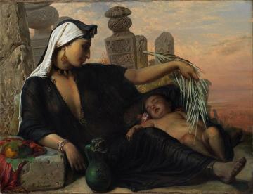 An Egyptian Fellah Woman With Her Child Artwork by Elisabeth Jerichau-Baumann