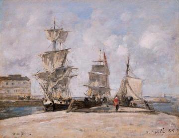 Harbor at Honfleur Artwork by Eugène-Louis Boudin