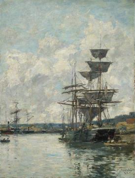 Ships at Le Havre Artwork by Eugène-Louis Boudin