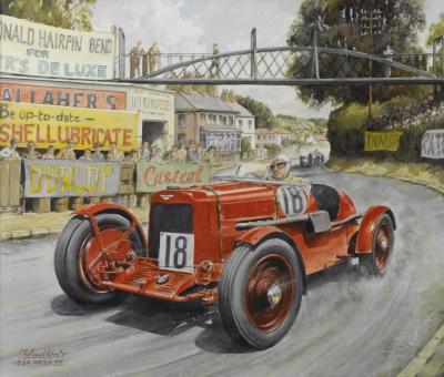 Aston Martin 1934 Ards Tt Artwork by Michael Wright