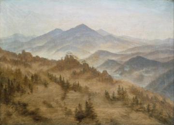 Landscape with the Rosenberg in the Bohemian Mountains Artwork by Caspar David Friedrich
