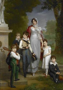 Portrait Of Louise-antoinette-scholastique Guéhéneuc, Madame La Maréchale Lannes, Duchesse De Montebello, With Her Children Artwork by François Gérard