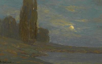 Moonlit Landscape Artwork by Granville Redmond