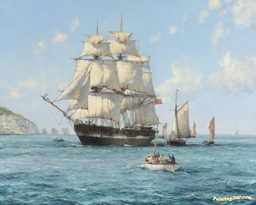 The Arrival,the Thetis Artwork by Montague Dawson