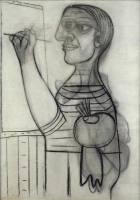 L'artiste Devant Sa Toile (the Artist Before His Canvas) Artwork by Pablo Picasso