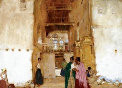A Conversation In Aragon Artwork by Sir William Russell Flint
