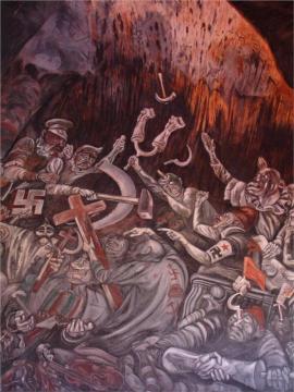The Clowns Of War Arguing In Hell 1944 Artwork by Jose Clemente Orozco