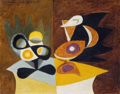 Still Life - Fruit Dish And Pitcher (natue Morte - Compotier Et Cruche) Artwork by Pablo Picasso