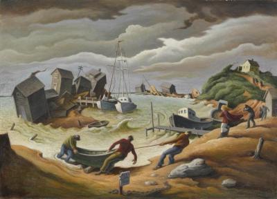 Menemsha Hurricane Artwork by Thomas Hart Benton