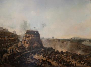 Inauguration par Napoleon III des travaux de construction de la terrasse de Chaillot Artwork by Louis Moullin