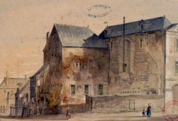 Représentation picturale du Palais des Comtes du Maine au Mans, par l'artiste peintre Louis Moullin en 1854 Artwork by Louis Moullin