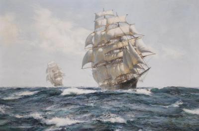 Deep Pacific, The Race Between Cutty Sark And Thermopylae Artwork by Montague Dawson