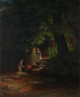 Children By A Brook,circa 1822 Artwork by Francis Danby
