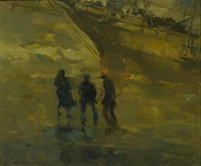 Hard Aground Artwork by Armin Hansen