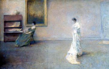 The White Dress Artwork by Thomas Wilmer Dewing
