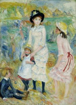 Children On The Seashore, Guernsey Artwork by Pierre Auguste Renoir