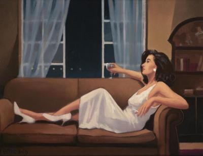 Study For Model Reclining Artwork by Jack Vettriano