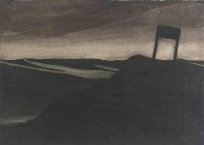 Paysage Nocturne, Poteau De Signalisation Artwork by Leon Spilliaert