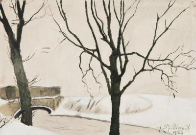 Besneeuwd Landschap Met Brugje Artwork by Leon Spilliaert