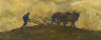 Plowing The Fields Artwork by Armin Hansen