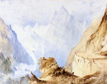 A View in the Alps Artwork by John Ruskin