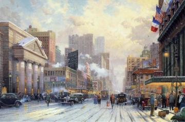 New York Snow On Seventh Avenue 1932 Artwork by Thomas Kinkade