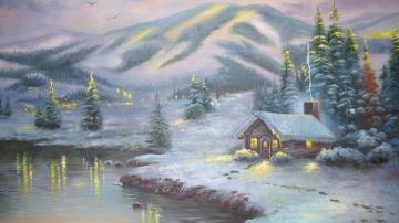 Winter Artwork by Thomas Kinkade