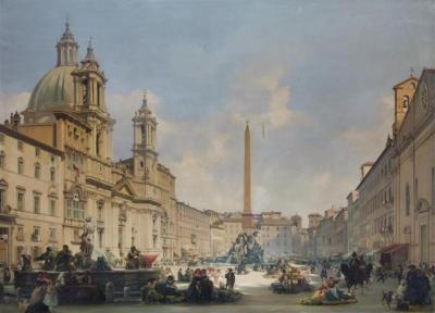 Veduta Di Piazza Navona, Roma Artwork by Ippolito Caffi