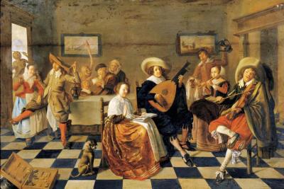 Merry Company In An Interior Artwork by Jan Miense Molenaer