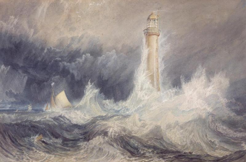 Bell Rock Lighthouse, 1819 Artwork by Joseph Mallord William Turner