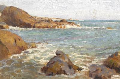 Rocky Coast, Believed To Be Laguna Artwork by Granville Redmond