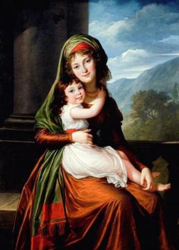 Countess Von Schoenfeld With Her Daughter Artwork by Elisabeth Vigee Le Brun