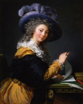 Lady Folding a Letter Artwork by Elisabeth Vigee Le Brun