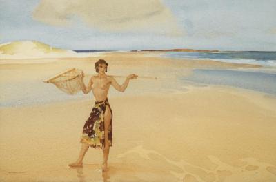 Eve With Her Net (the Shrimper) Artwork by Sir William Russell Flint
