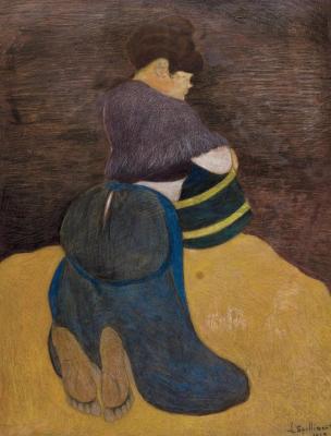 Geknielde Vissersvrouw Met Emmer Artwork by Leon Spilliaert