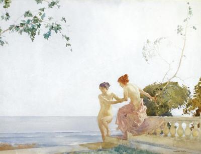 En Climat Couple, Et Escalier Chaud Artwork by Sir William Russell Flint