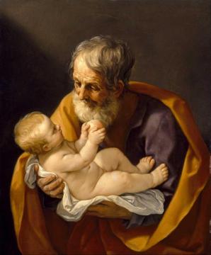 Saint Joseph and the Christ Child Artwork by Guido Reni