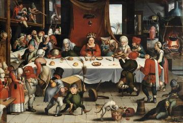 Burlesque Feast, 1550 Artwork by Jan Mandijn (or Mandyn)