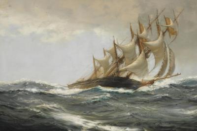 Blowing Hard Artwork by Montague Dawson