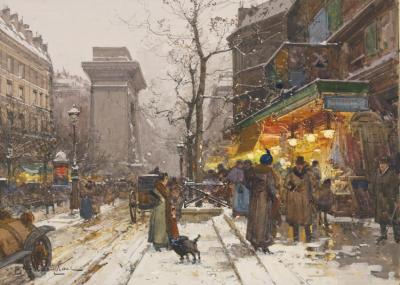 Boulevard De Bonne-nouvelle Artwork by Eugene Galien-Laloue