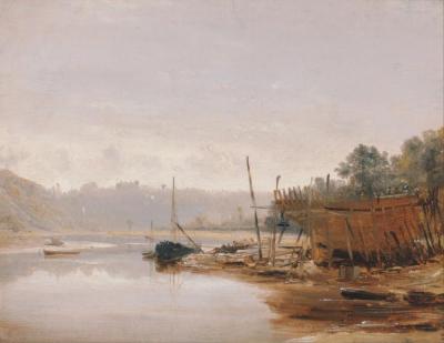 Boat Building Near Dinan, Brittany, Circa 1838 Artwork by Francis Danby