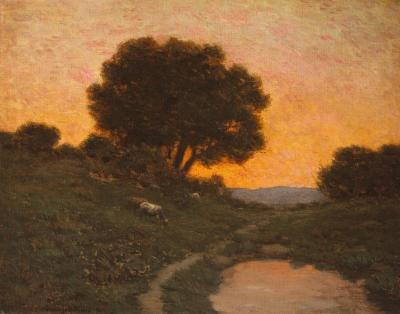 Pastoral Scene At Sunset, 1912 Artwork by Granville Redmond