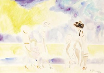 La Promenade, Le Soir Au Bord De La Mer Artwork by Leon Spilliaert